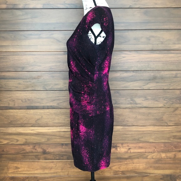 Cap Sleeve Abstract Print Cocktail Dress - Picture 2 of 3